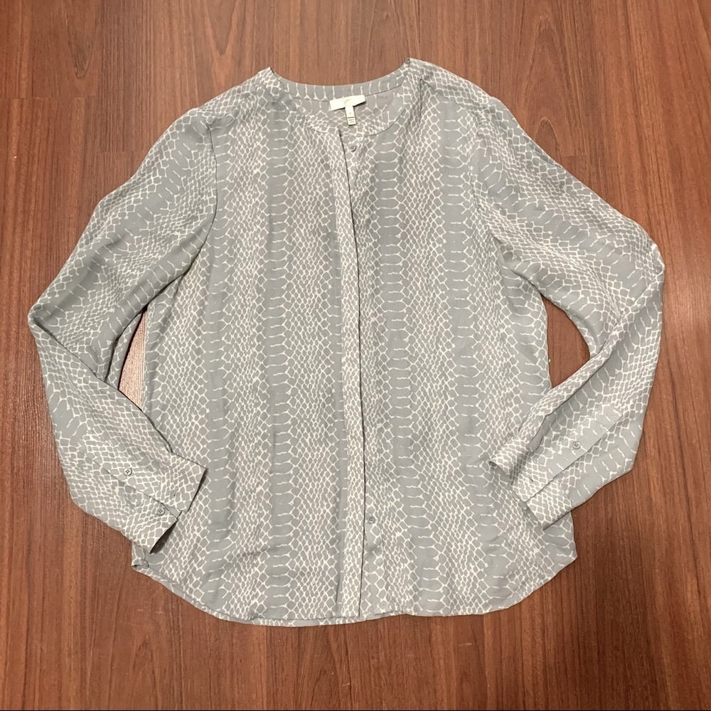 Joie snake pattern silk button down shirt size M